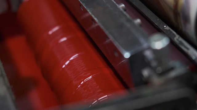 Yellow paint, red paint, blue paint