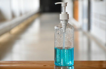 Hand sanitizer gel for hand hygiene Covid-19 or Coronavirus protection.