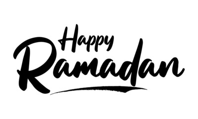 Happy Ramadan Phrase Saying Quote Text or Lettering. Vector Script and Cursive Handwritten Typography 
For Designs Brochures Banner Flyers and T-Shirts.