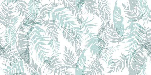 Seamless tropical pattern with palm leaves