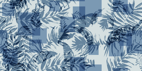 Nahtloses tropisches Muster mit Palmblättern