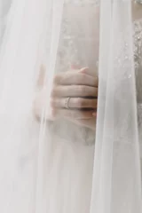 Foto op Plexiglas Close-up tender bride's hands © Dmitriy Kapitonenko
