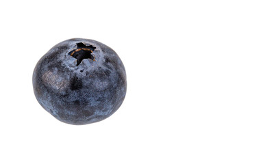 closeup photo of blueberries isolated on white background