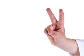 child hand showing ok sign