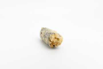 Vermicelli wrapped with seasoned seaweed on white background