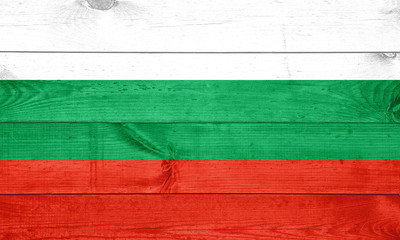 bulgarian flag on wood texture background