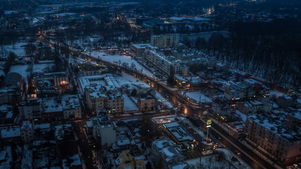 City by night, Winter in city, Europe, Poland, Mazovia © Marcin Ziółkowski