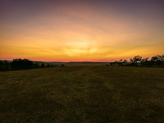 sunset over the field