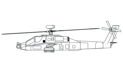 Fototapeta premium Vector illustration of a geometric polygonal helicopter.