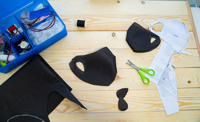 fabrics and sewing for sewing an anti-virus mask.