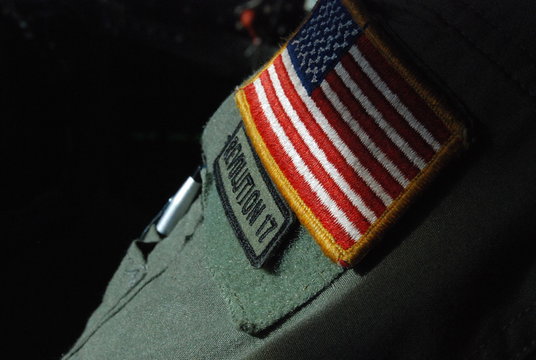 Close-up Of American Flag Badge