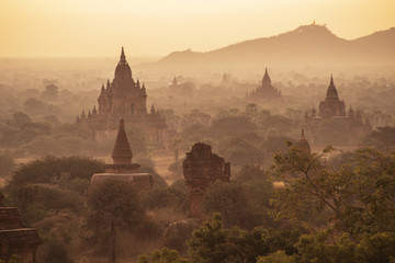 Sunset over Bagan in Myanmar