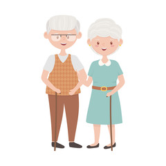 Isolated grandmother and grandfather avatar vector design