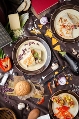 Mexican food mix colorful background Mexico