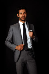 handsome man in business suit in studio