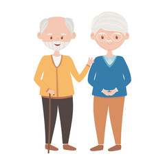 Isolated grandmother and grandfather avatar vector design