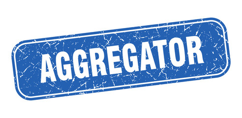 aggregator stamp. aggregator square grungy blue sign