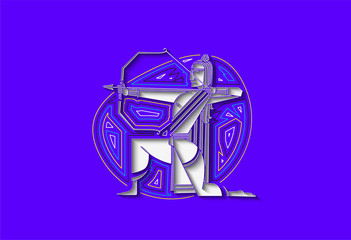 Lord Rama with arrow killing Ravana in Navratri festival of India poster with hindi text Dussehra