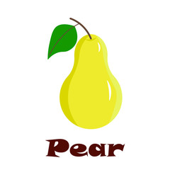 Icon set with yellow pear on white background.Organic ingredient. Food logo icon. Organic healthy food.