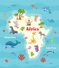 Fototapeta na wymiar Africa map. Vector beautiful illustration.