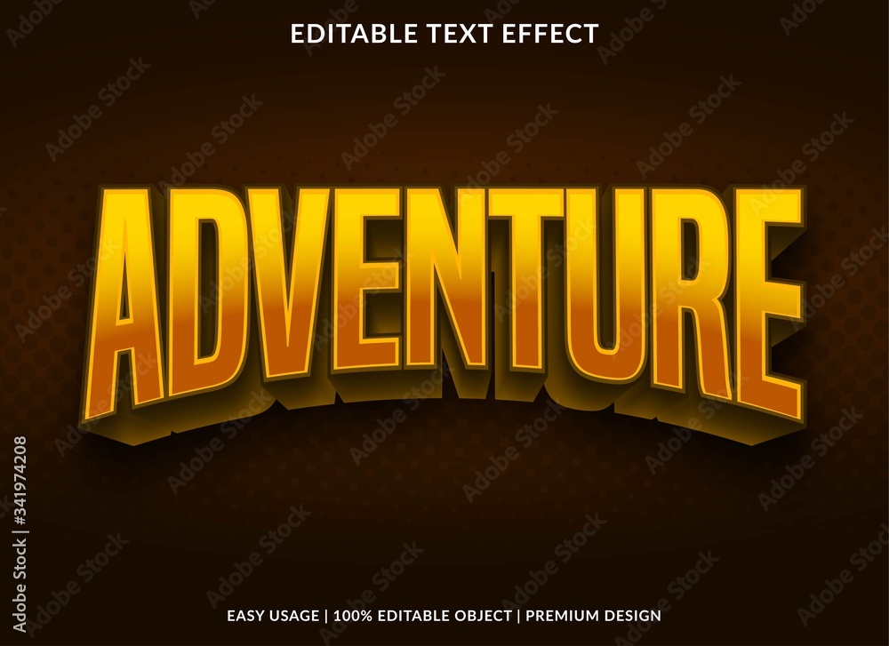 Poster adventure text effect abstract background template with bold style use for logo and banner headline