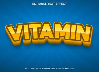 vitamin text effect abstract background template with bold style use for logo and banner headline