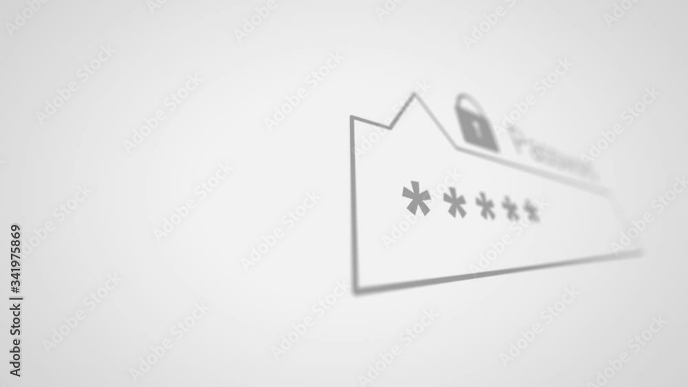 Poster entering password on a white page on the internet. internet technology safety concept. shallow depth