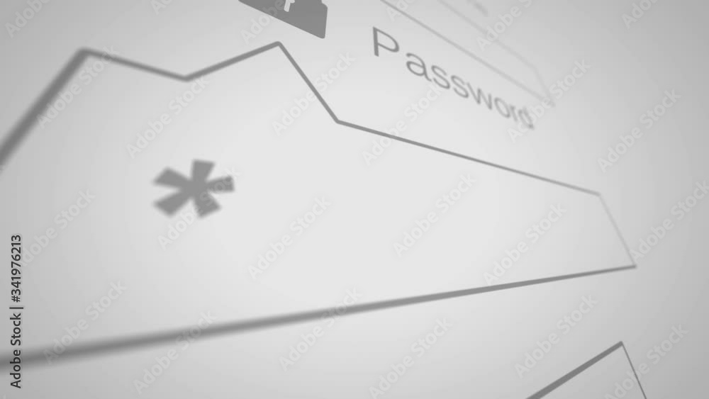 Poster entering username and password on a white page on the internet. internet technology safety concept. 