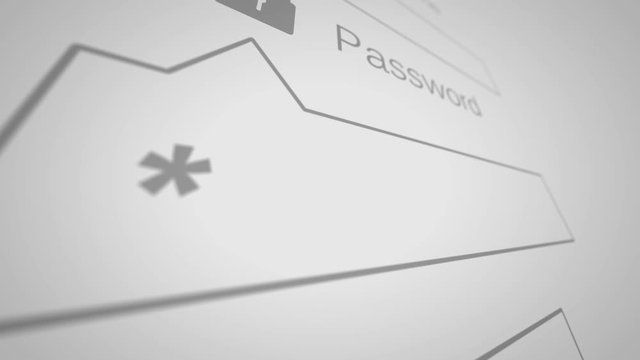 Entering Username and Password on a white page on the Internet. Internet Technology Safety Concept. Shallow Depth of Field. Extremely Closeup Camera.
