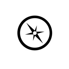  Simple flat illustration of a compass. 