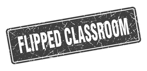 flipped classroom stamp. flipped classroom vintage black label. Sign