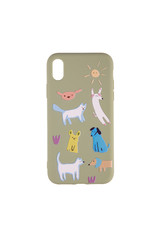 Moscow, Russia - 01/23/2020:
Rubber covering for iPhone X/HS, multicolored, with animal drawings