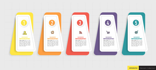 Infographics design template, Business concept with 5 steps	
