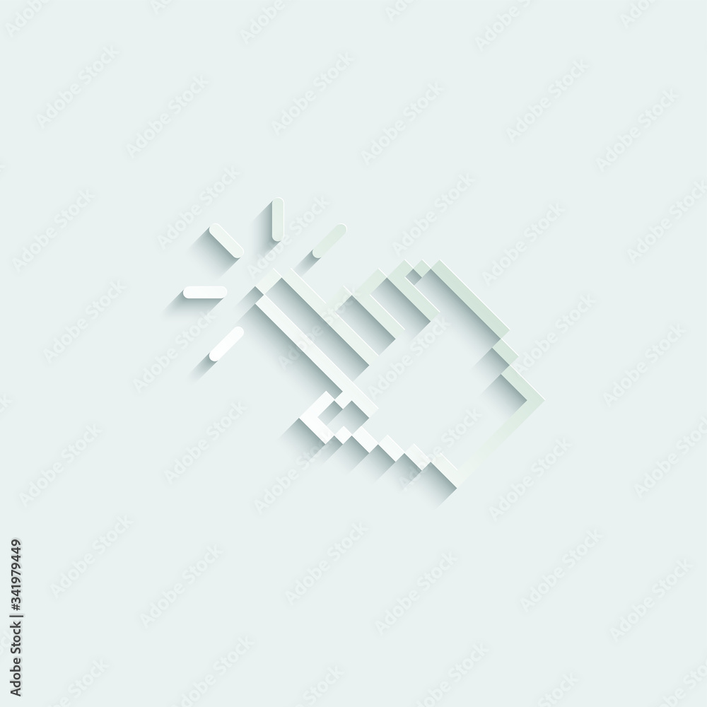 Poster paper click icon. cursor symbol icon. mouse click symbol