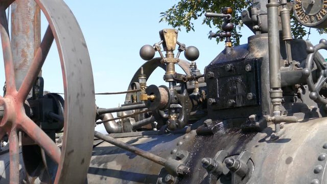 Dampfmaschine in Betrieb, Detail