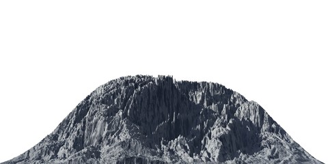 Snowy mountains Isolate on white background 3d illustration