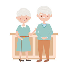 Isolated grandmother and grandfather avatar vector design