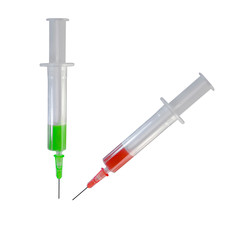 Two syringes isolated