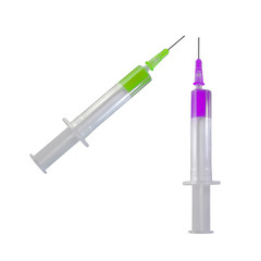 Two syringe on white background