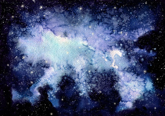 Watercolor Light Blue Shine in Outer Space