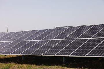 Power plant with solar panels