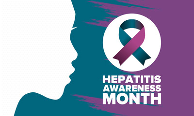 Hepatitis Awareness Month in May. Annual campaign in United States. Viral infection, liver problem. Hepatitis testing day. Control and protection. Prevention campaign. Medical healthcare vector design