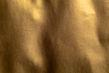 Macro shot of golden paper texture.