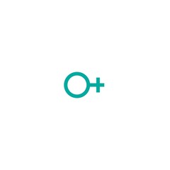 Blue female gender sign. Woman, lady symbol.