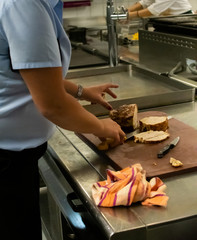 Meatloaf in trays fresh pulled out from the oven