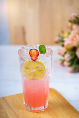 lemon with Strawberry soda 