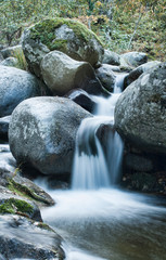 Naklejka na ściany i meble Water cascades in the streams of Valle del Jerte in Spain