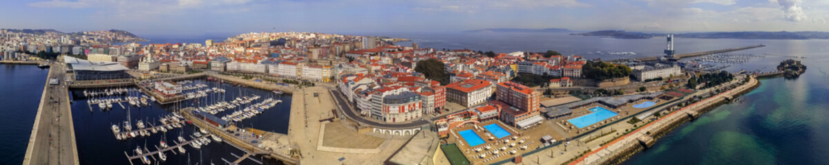 Fototapeta na wymiar View of La Coruña, city of Galicia,Spain. Drone Photo