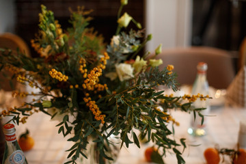 flowers on the dining table