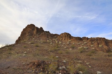 Arid landscape of rocks in the desert